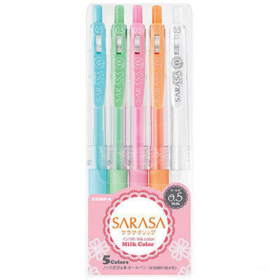 Milk color gel pens 5 set