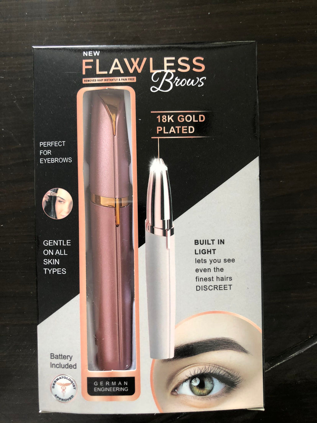 Mini Electric Eyebrow Trimmer - Painless Facial Hair Remover with LED Light