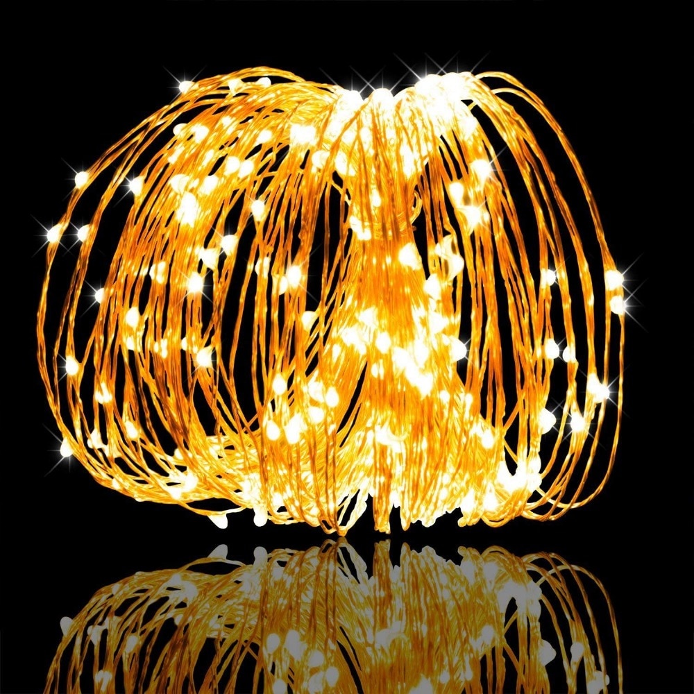 LED Copper Wire Fairy Lights — Warm White USB String Lights