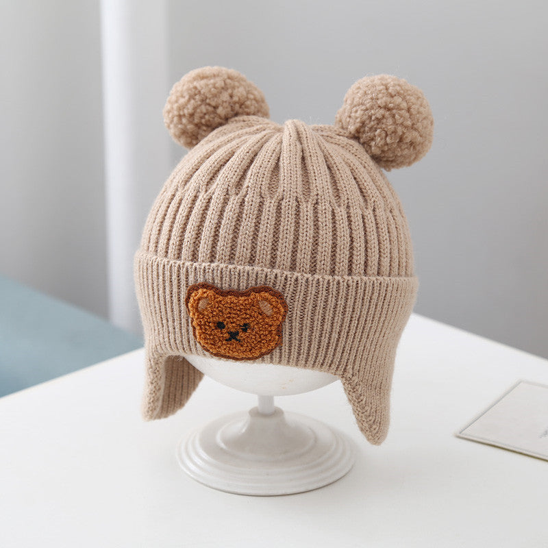 Baby Bear Knitted Beanie - Warm Winter Earflap Cap with Cute Ears