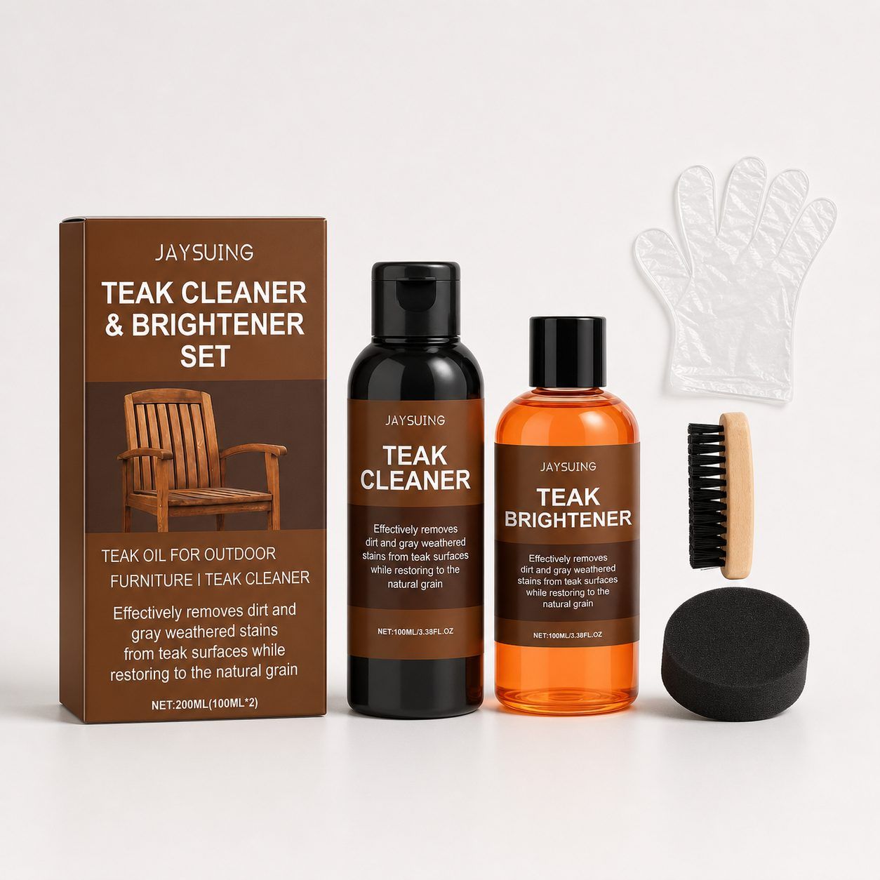 JAYSUING Teak Cleaning and Shine Kit