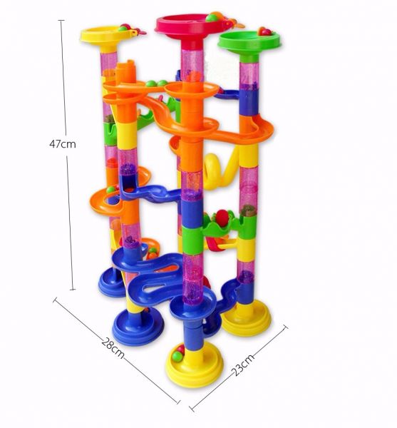 Kids Marble Run Track Set - Build-Your-Own Maze Race Building Blocks