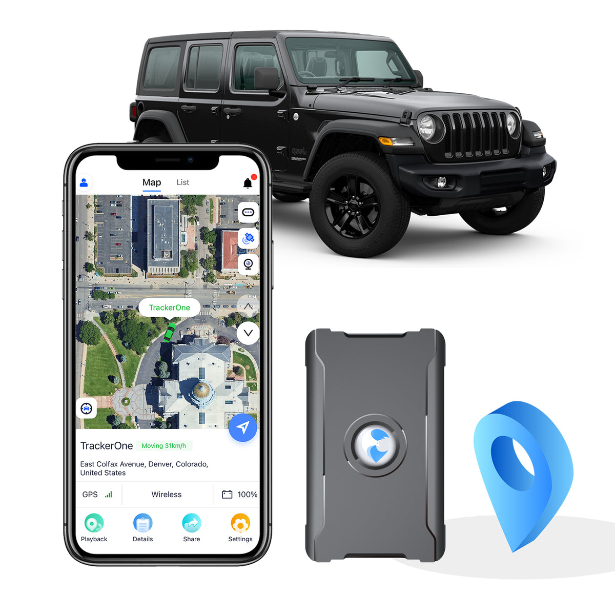 15 Days Battery Vehicle GPS Tracker Anti