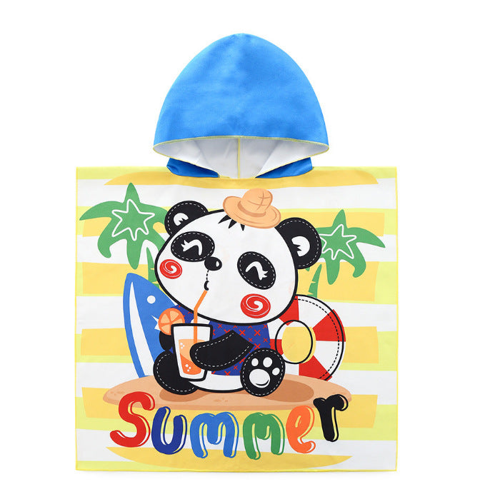 Kids Hooded Bath Towel - Microfiber Quick-Dry Cape