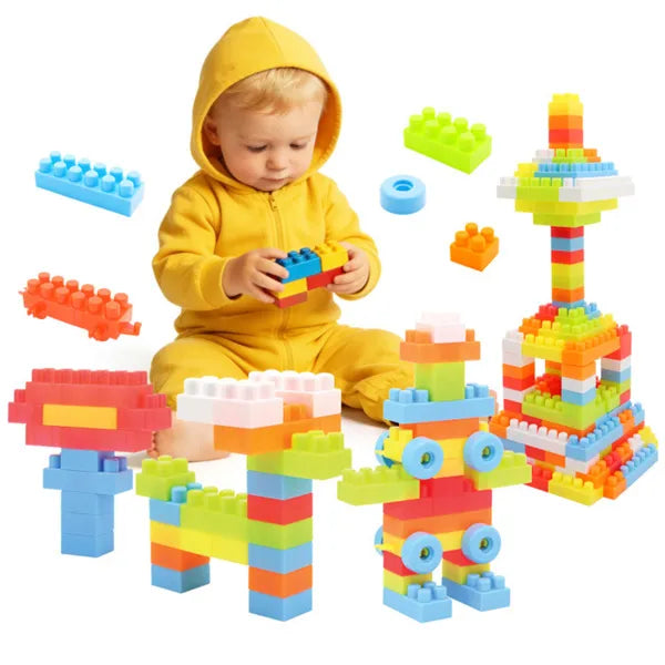 150-Piece Building Blocks Set with Wheels - Creative STEM Blocks for Toddlers