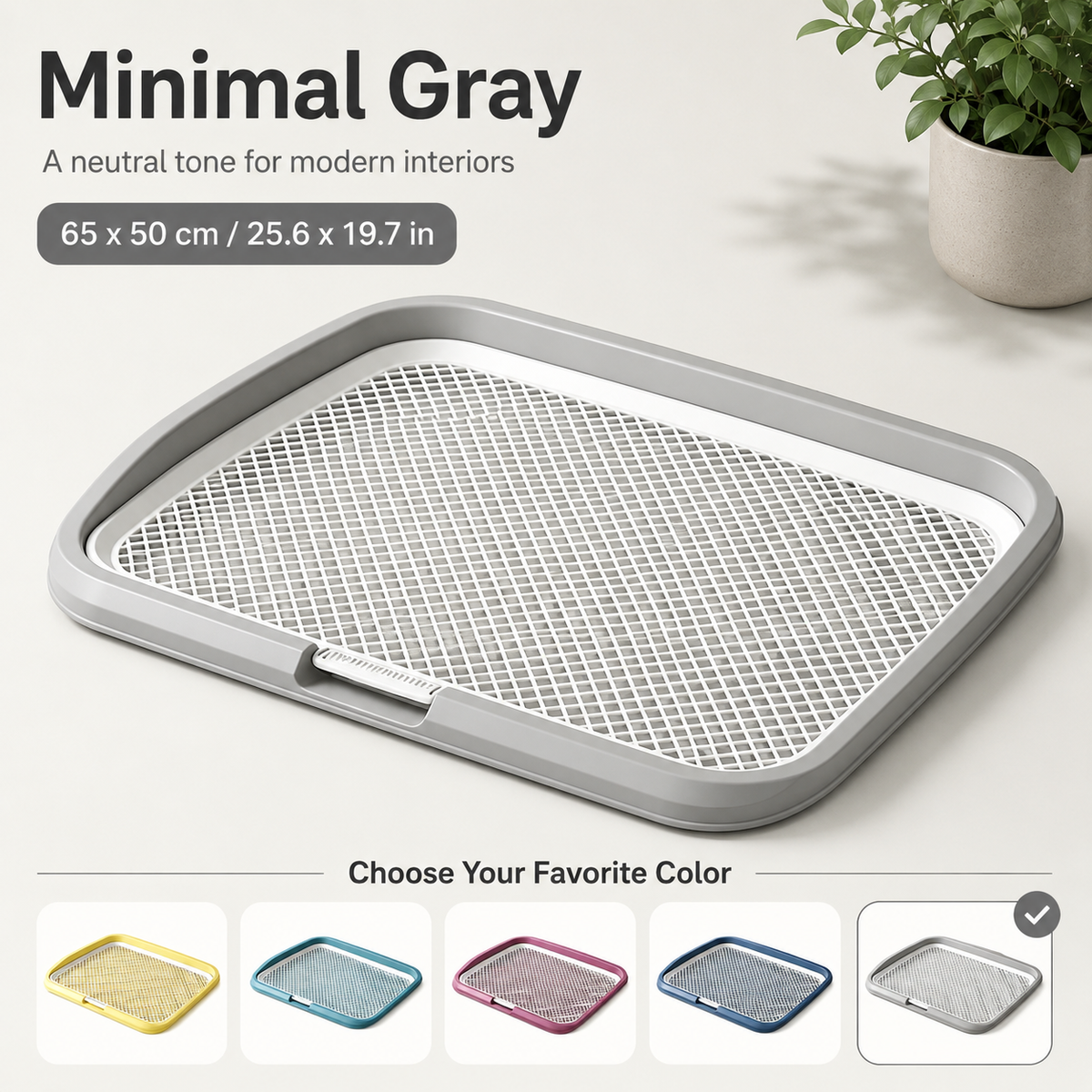 Indoor Dog Potty Tray - Leak-Proof Puppy Training Toilet with Removable Grate