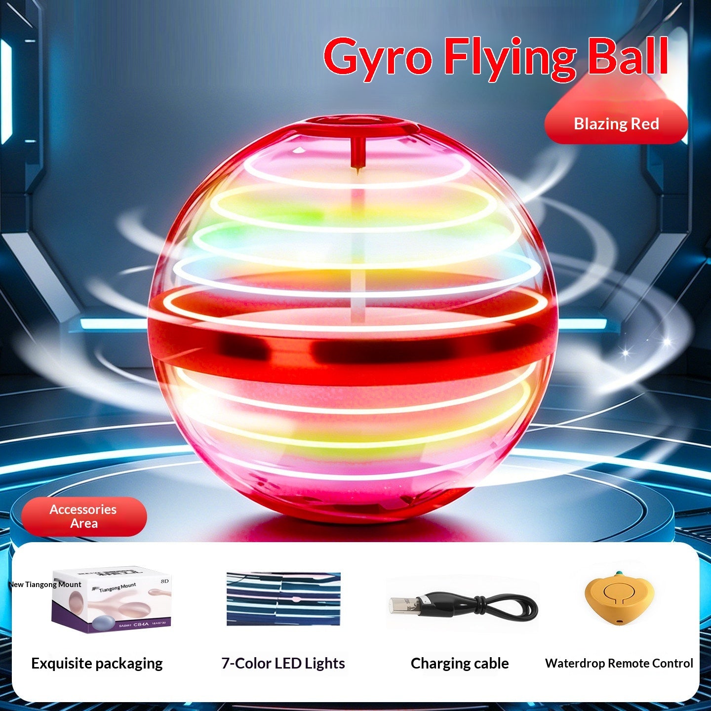 UFO Motion-Sensing Flying Orb Ball - LED Hover Toy for Kids