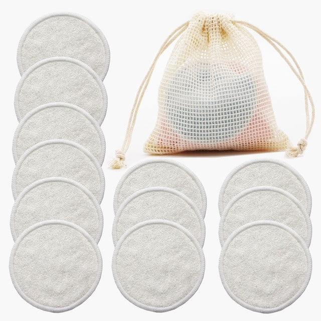 Reusable Makeup Remover Pads (12-Pack) — Washable Cotton Rounds