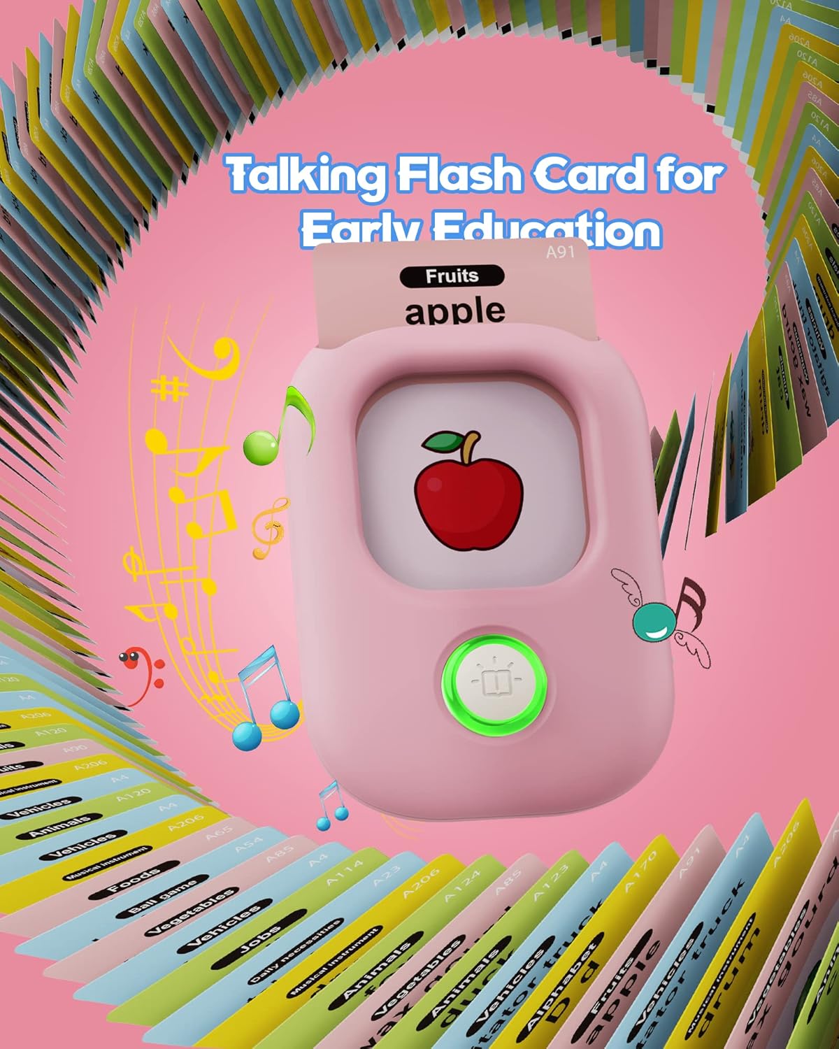 Talking Flash Cards - 224 Words Montessori Speech & Learning Cards for Toddlers