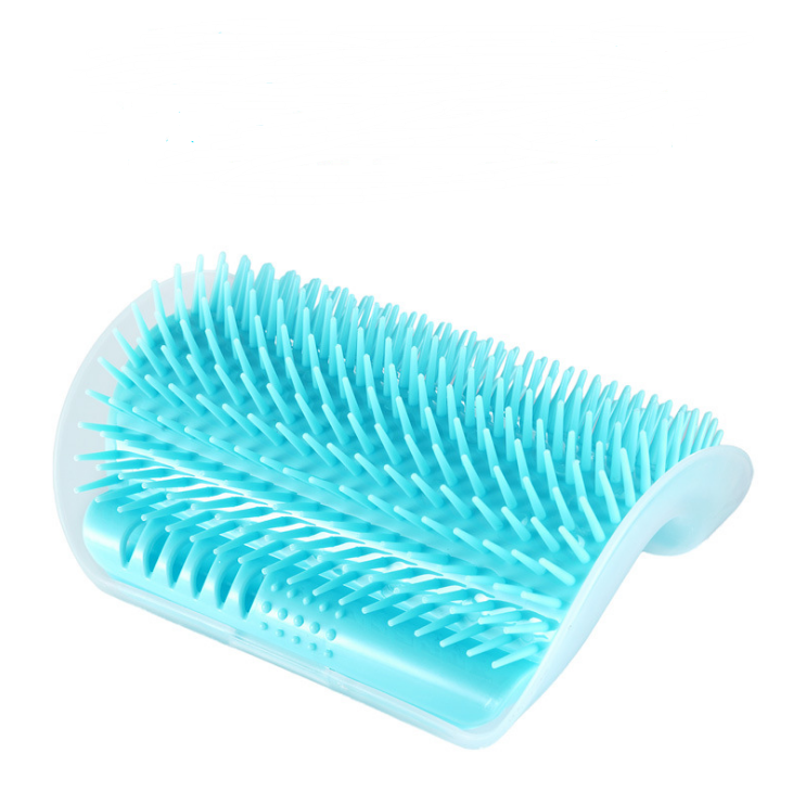Blue cat self-grooming brush