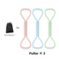 Figure-8 Chest Expander Set (3-Piece) - Elastic Resistance Bands for Back & Arm Toning