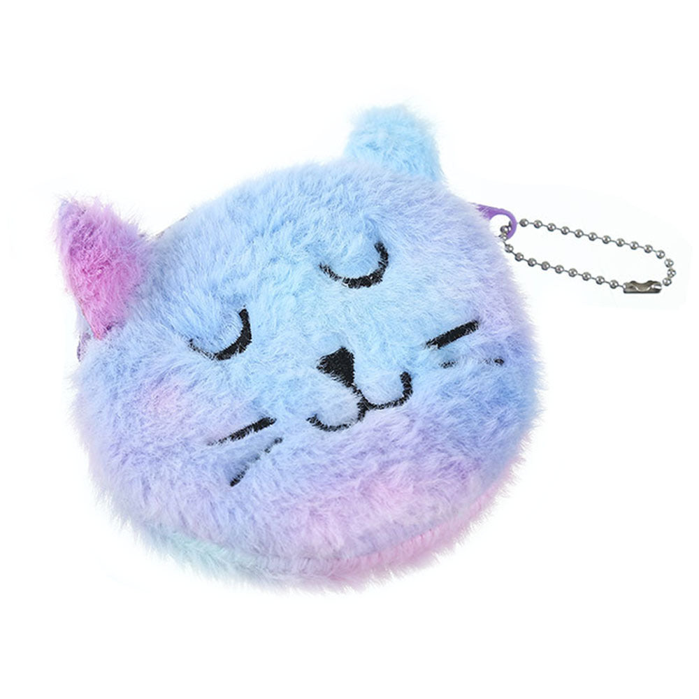 Kids Cat Plush Wallet - Cute Fluffy Cartoon Coin Purse for Children