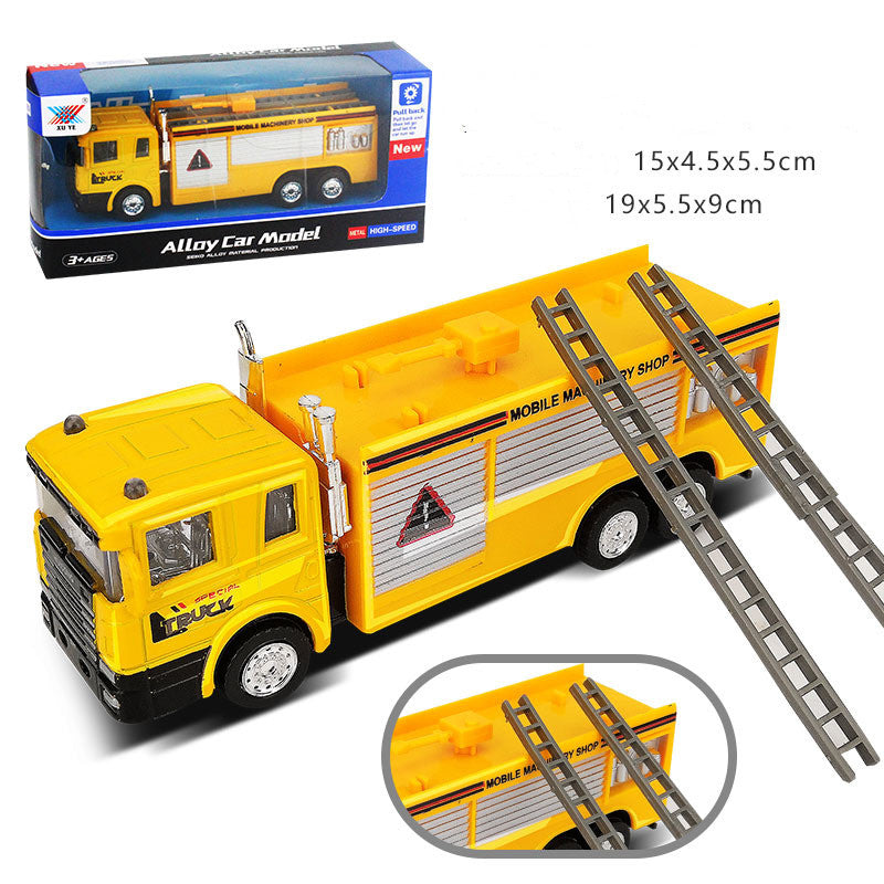 Kids Construction Vehicle Toy - Mini Engineering Truck & Ladder Car for Little Builders