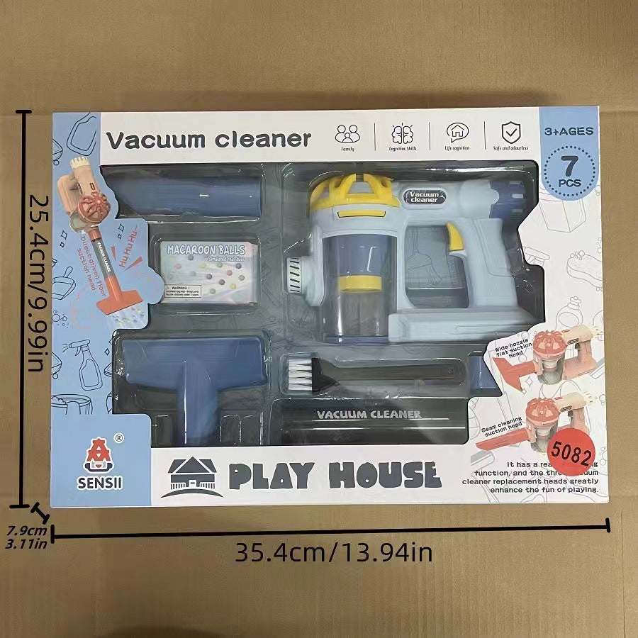 Kids Pretend Play Toy Vacuum Cleaner - Simulation Cleaning Set for Toddlers