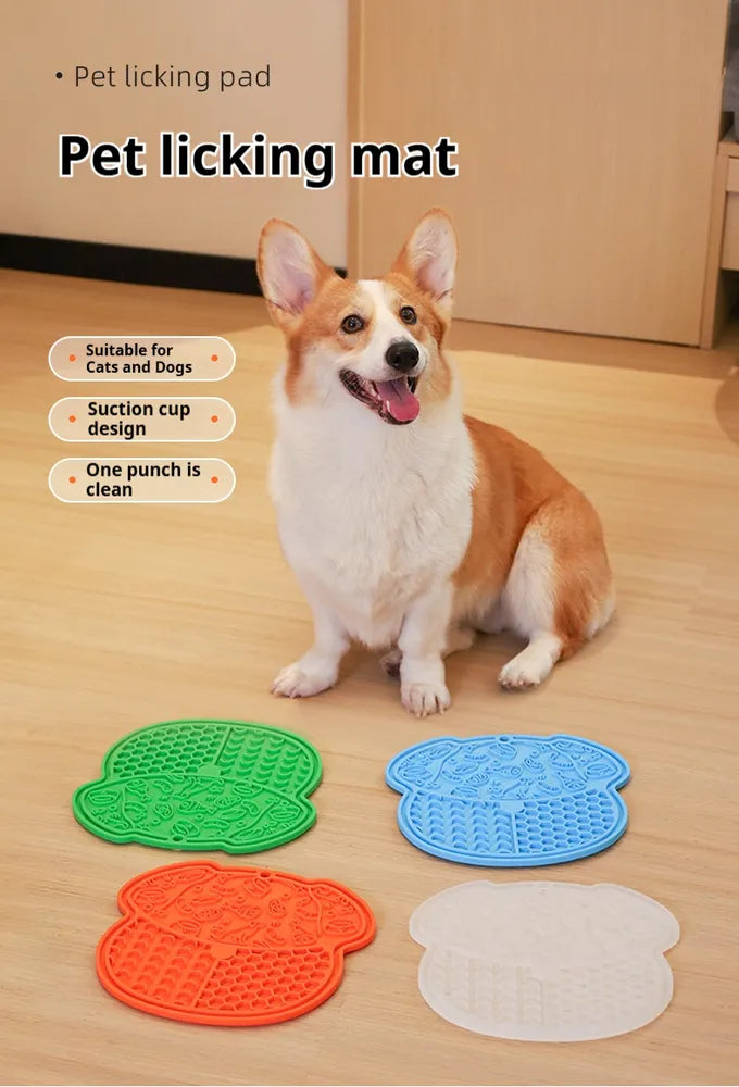 Pet Lick Mat Slow Feeder - Suction Cup Calming Mat for Dogs & Cats