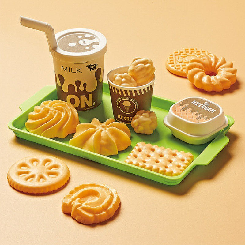 Kids Play Food Set - Pretend Cooking & Cutting Kitchen Toy for Children