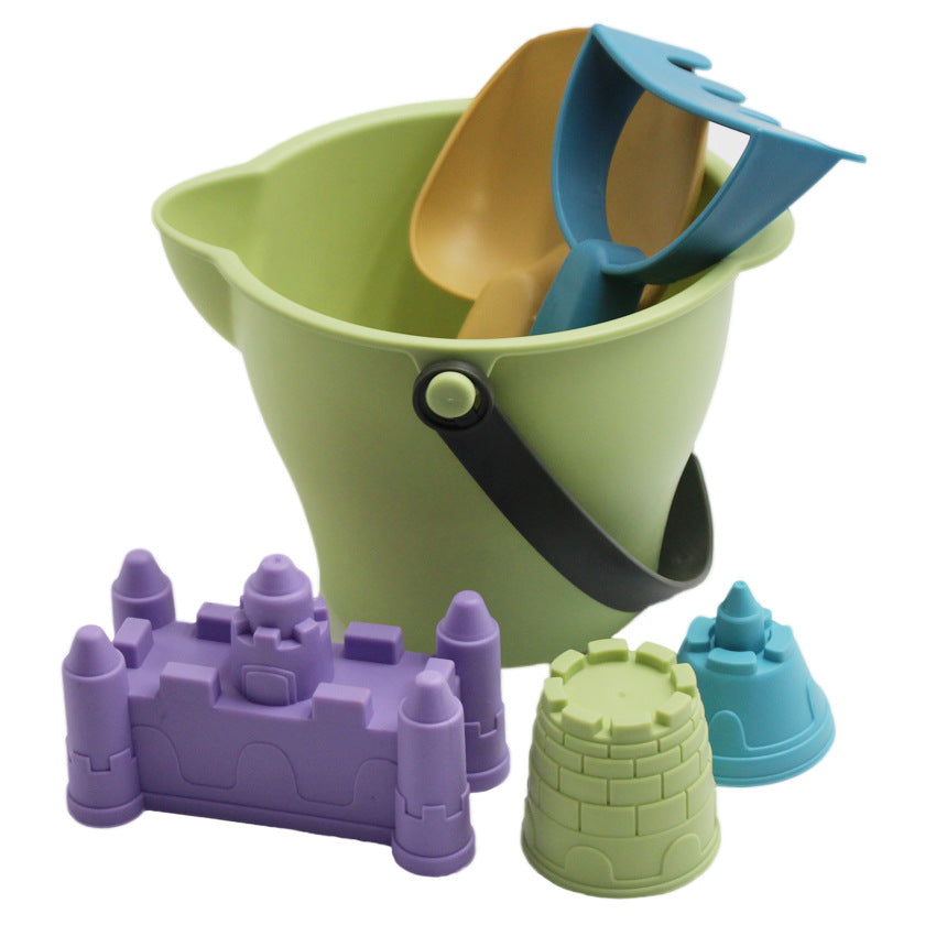 Kids Beach Sand Set - 6-Piece Castle Bucket and Shovel Toy Kit