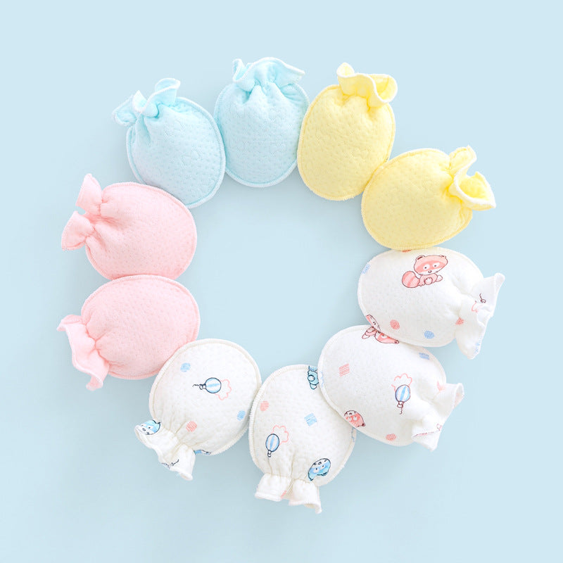 Newborn Anti-Scratch Mittens - Soft Cotton Baby Hand Gloves