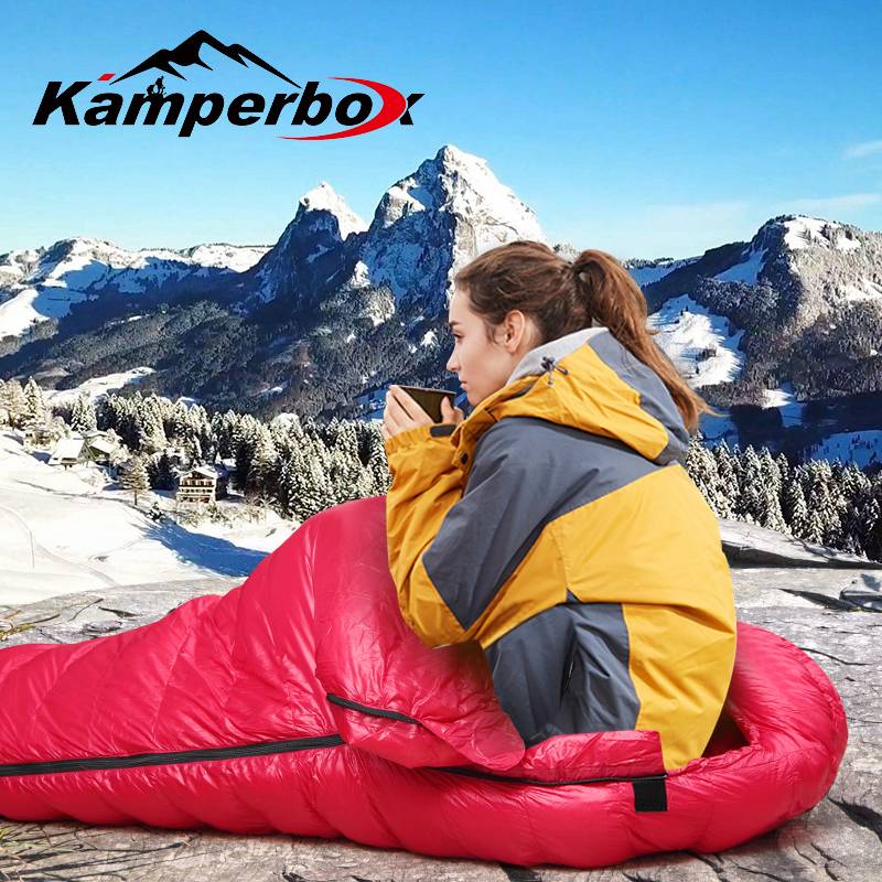 Winter Ultralight Sleeping Bag - Warm Compact Mummy Bag for Cold-Weather Camping