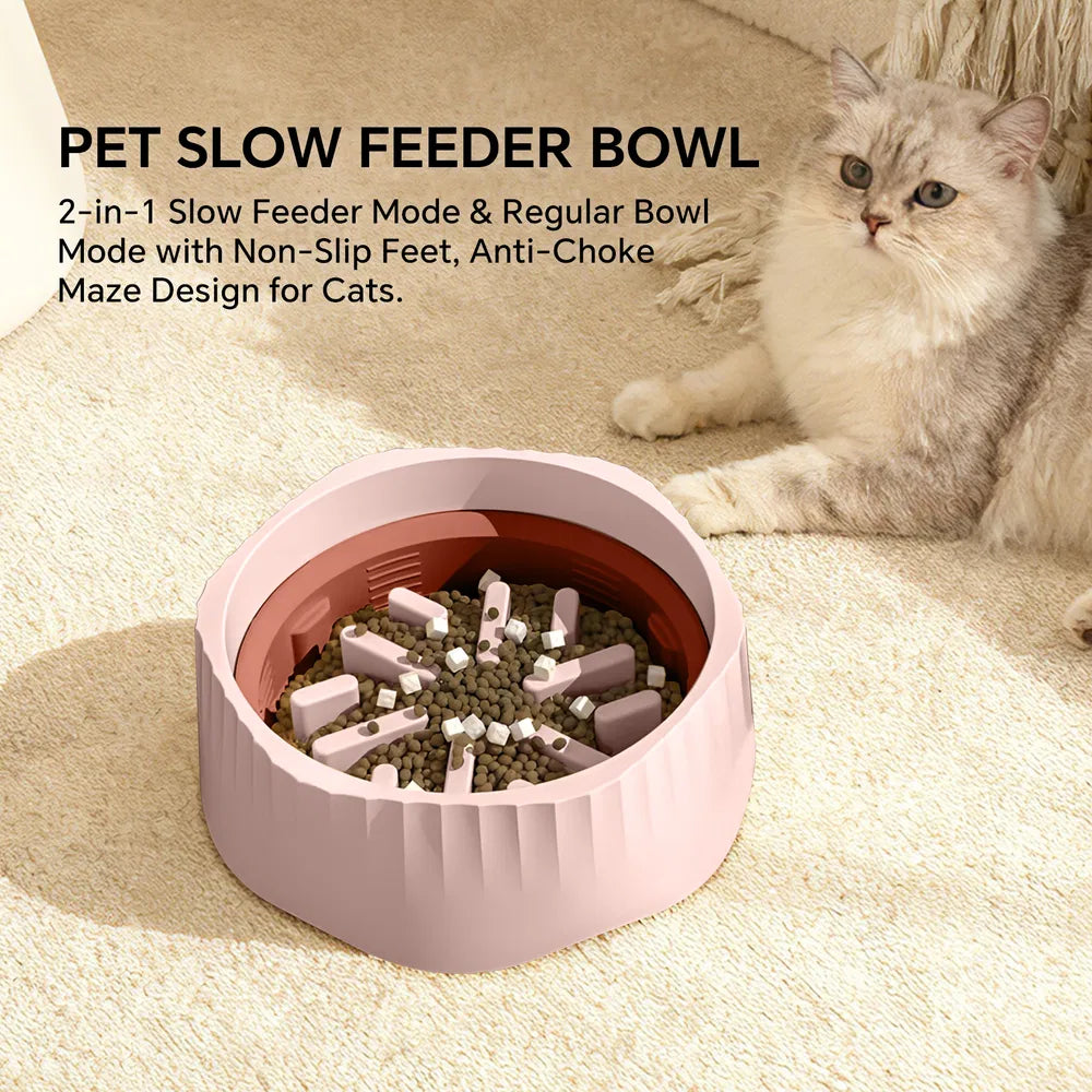 2-in-1 Dog Slow Feeder Bowl - Switchable Fast & Slow Feeding Anti-Gulp Bowl