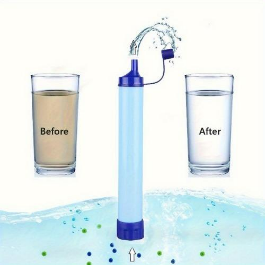 Personal Water Filter Straw - Emergency Survival Filter for Hiking & Camping