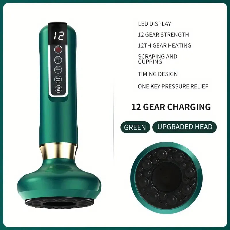 Smart Cupping Therapy Massager - 12-Level Electric Cupping & Scraping Device with Heat