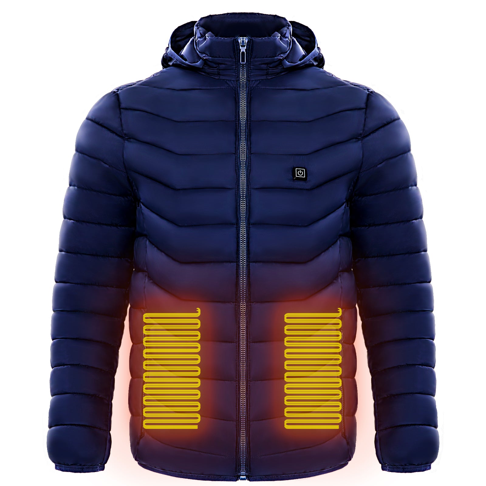 Men Heated Puffer Jacket Electric Heating Coat Insulated Hood