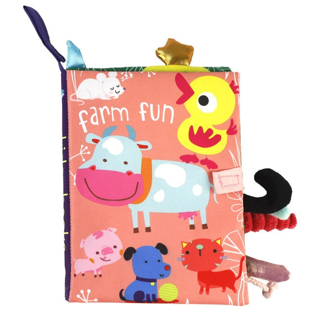 Baby Soft Cloth Book - Crinkle Sensory Activity Book for Newborns