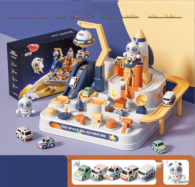 Space Adventure Puzzle Train Track Set - Assembling Toy Cars for Kids
