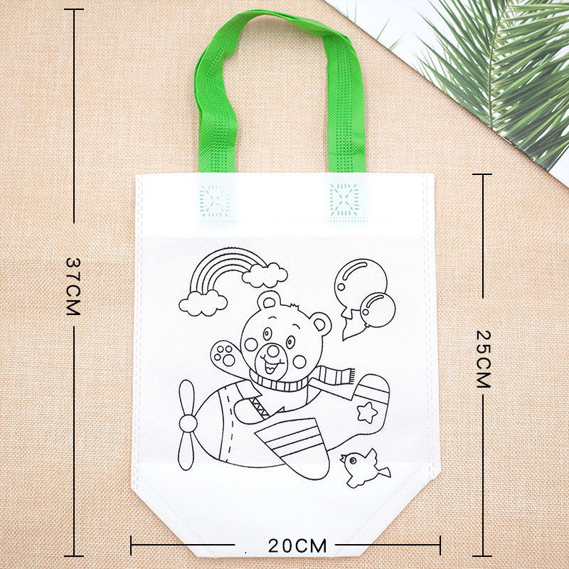 Kids DIY Coloring Tote Bag - Color-Your-Own Craft Bag Party Favor