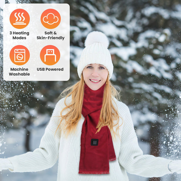 Heated Neck Wrap Warm Heated Scarf USB Powered With 3