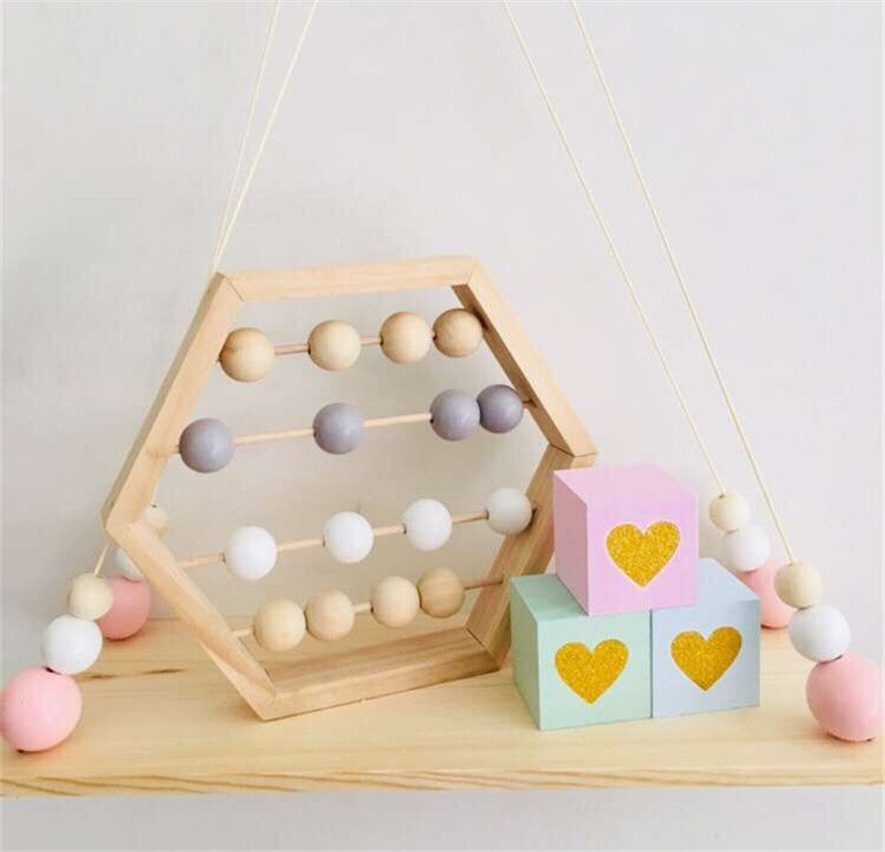 Wooden Abacus Counting Toy - Colorful Beads Math Learning Frame for Kids