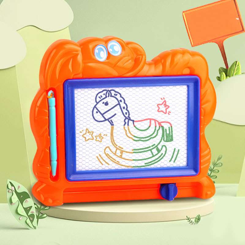 Kids Magnetic Drawing Board - Erasable Doodle Sketch Pad with Stamps