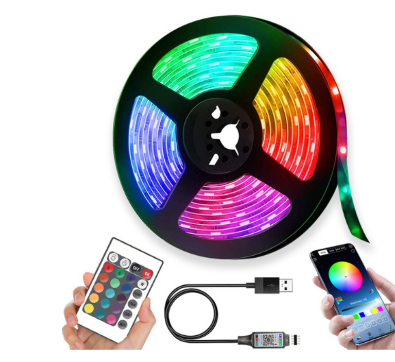 RGB LED Strip Lights — App & Remote, Music Sync (Room Decor)