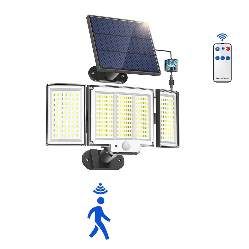 Solar Motion Sensor Outdoor Lights - 348 LED Wireless Security Wall Light