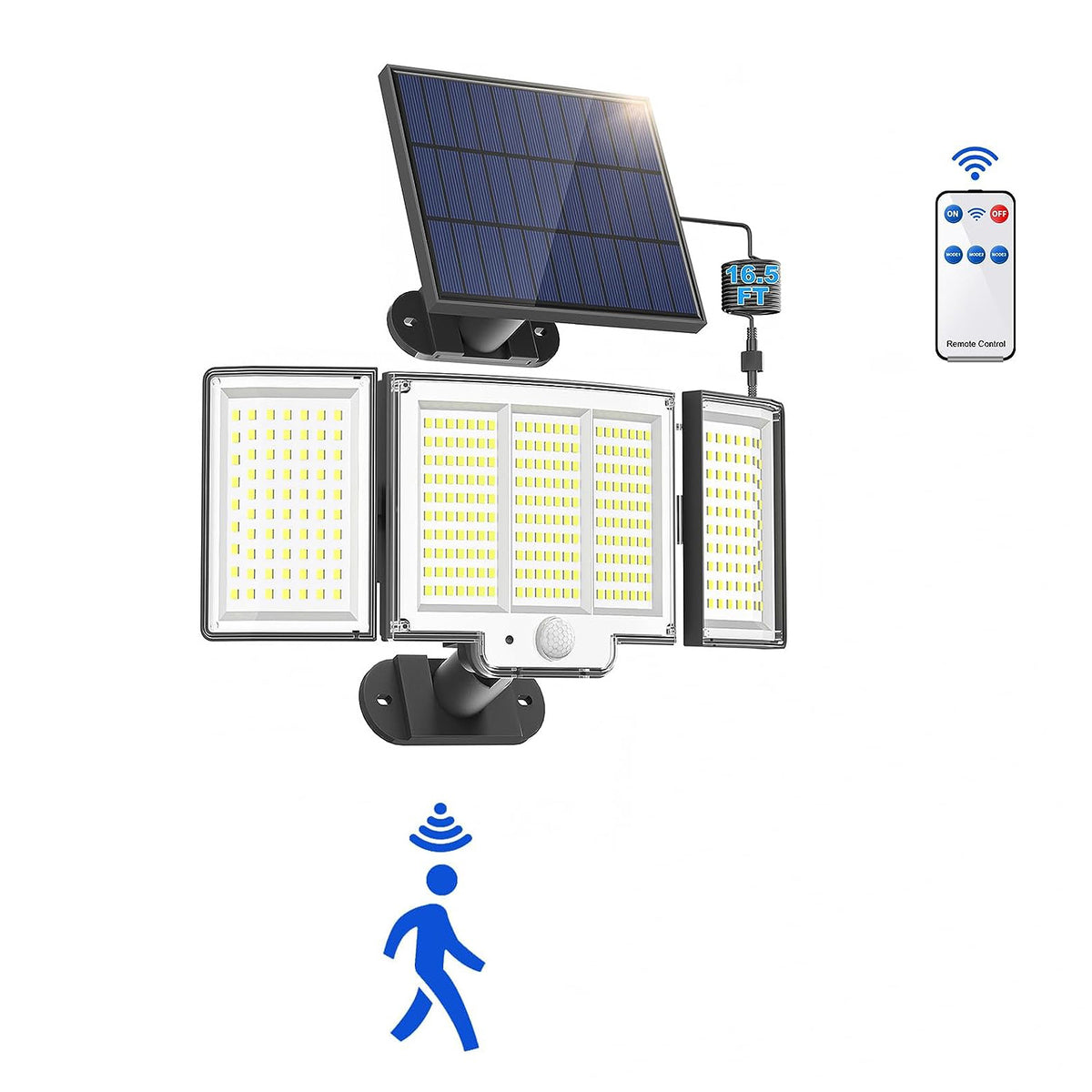 Solar Motion Sensor Outdoor Lights - 348 LED Wireless Security Wall Light