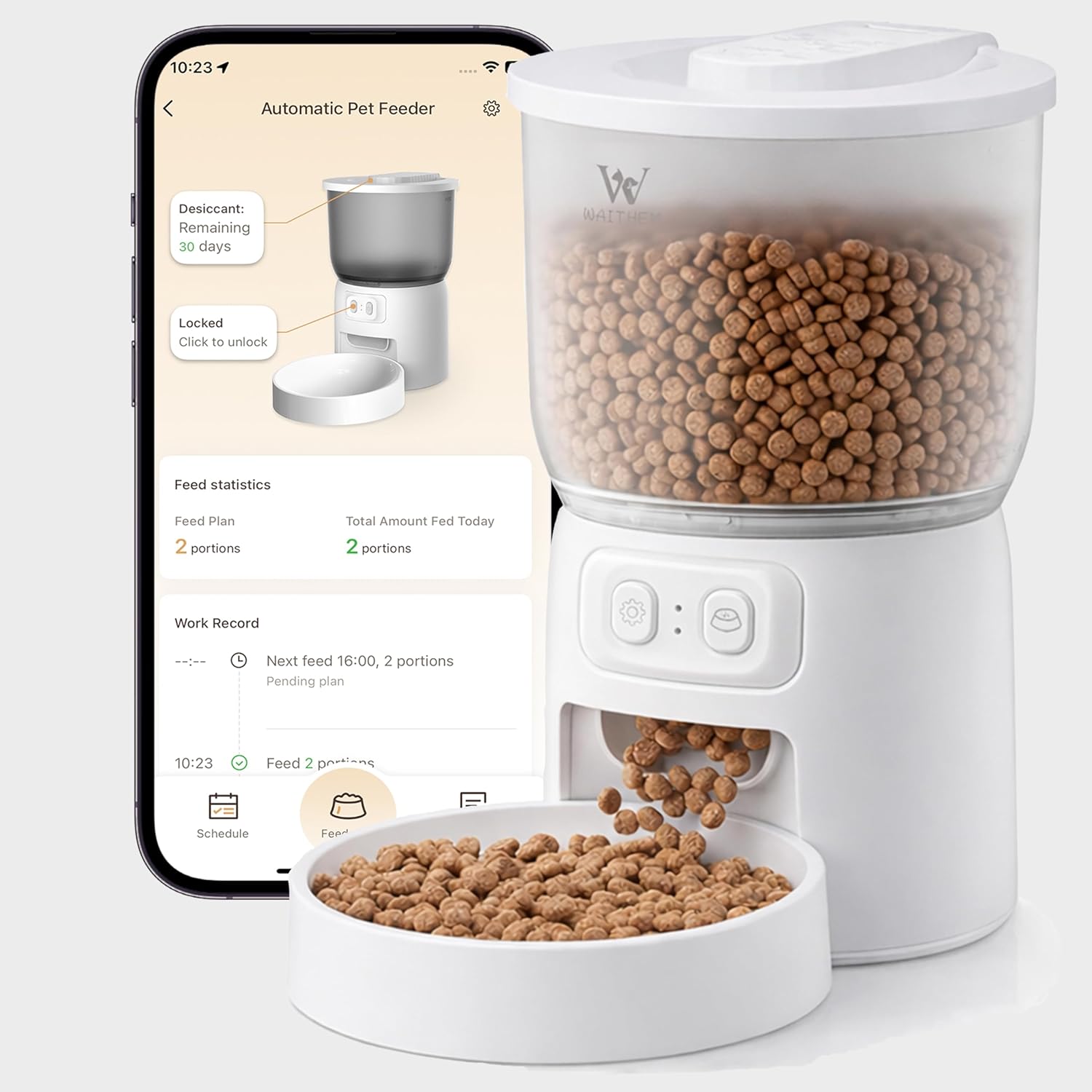 Wi-Fi Smart Automatic Pet Feeder - App-Controlled Timed Food Dispenser for Cats & Dogs