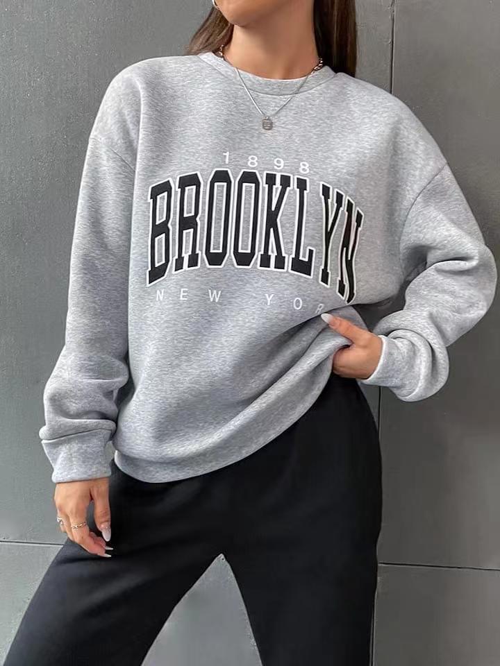 Women's Sweater Suit Hoodie Two-piece Pullover Letter Print 1898