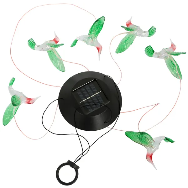 Solar Hummingbird Wind Chime Lights - Outdoor LED String Garden Decoration