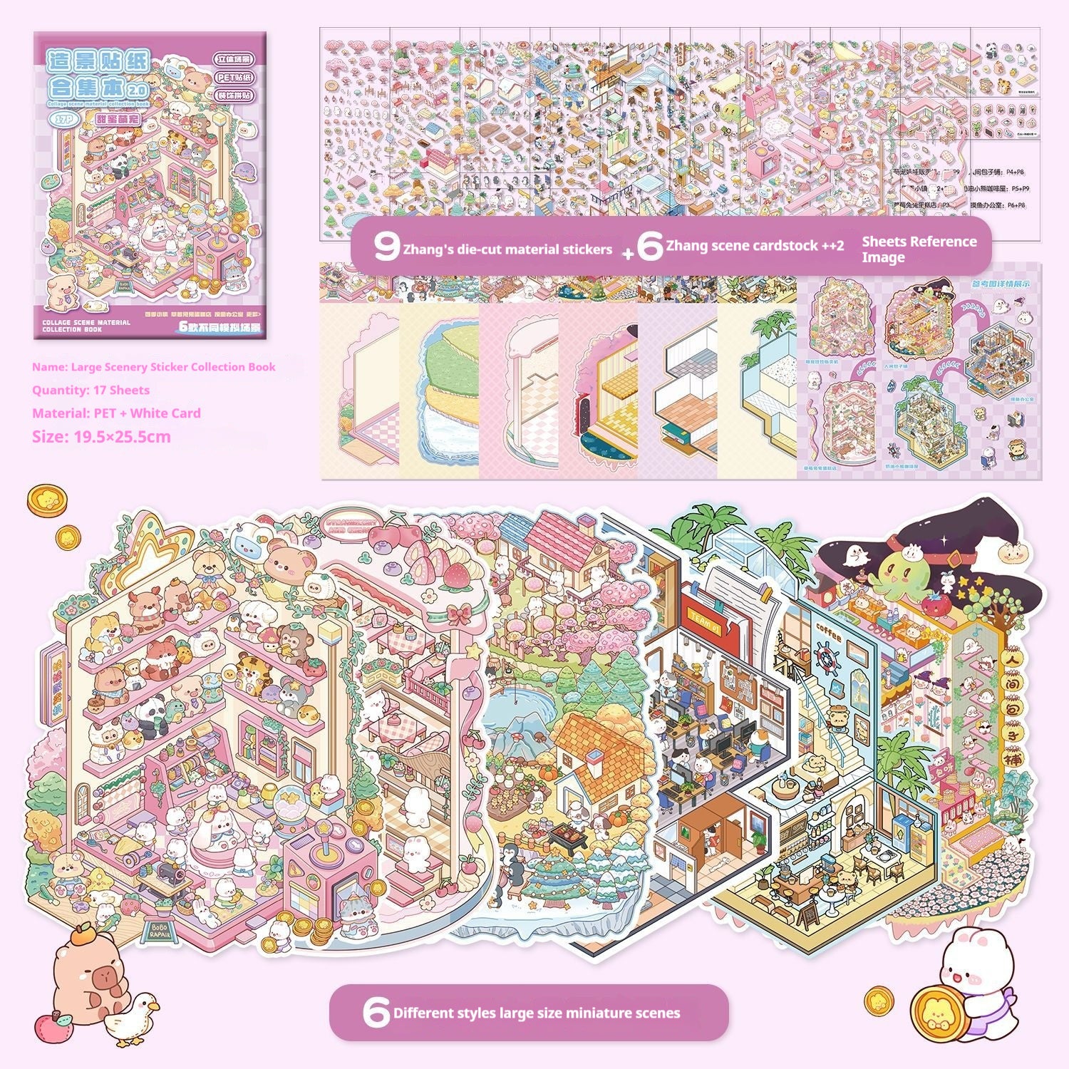 Miniature Scene Sticker Book - Kids Creative Reusable Sticker Activity Toy