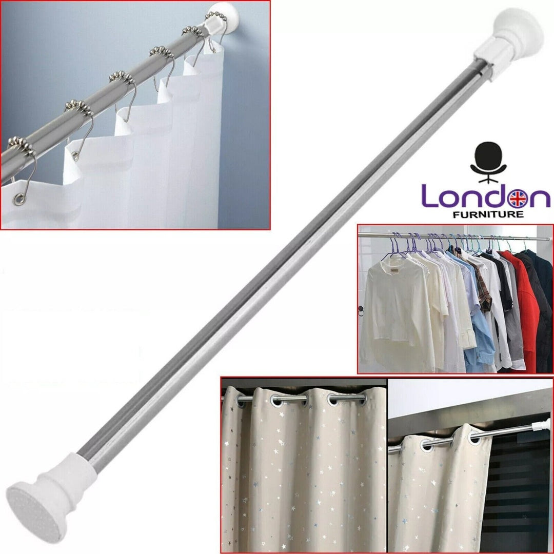 Heavy Duty Extendable Telescopic Shower Curtain Pole Rail