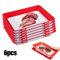 6Pc Stretch Fresh Storage Tray Vacuum Reusable And