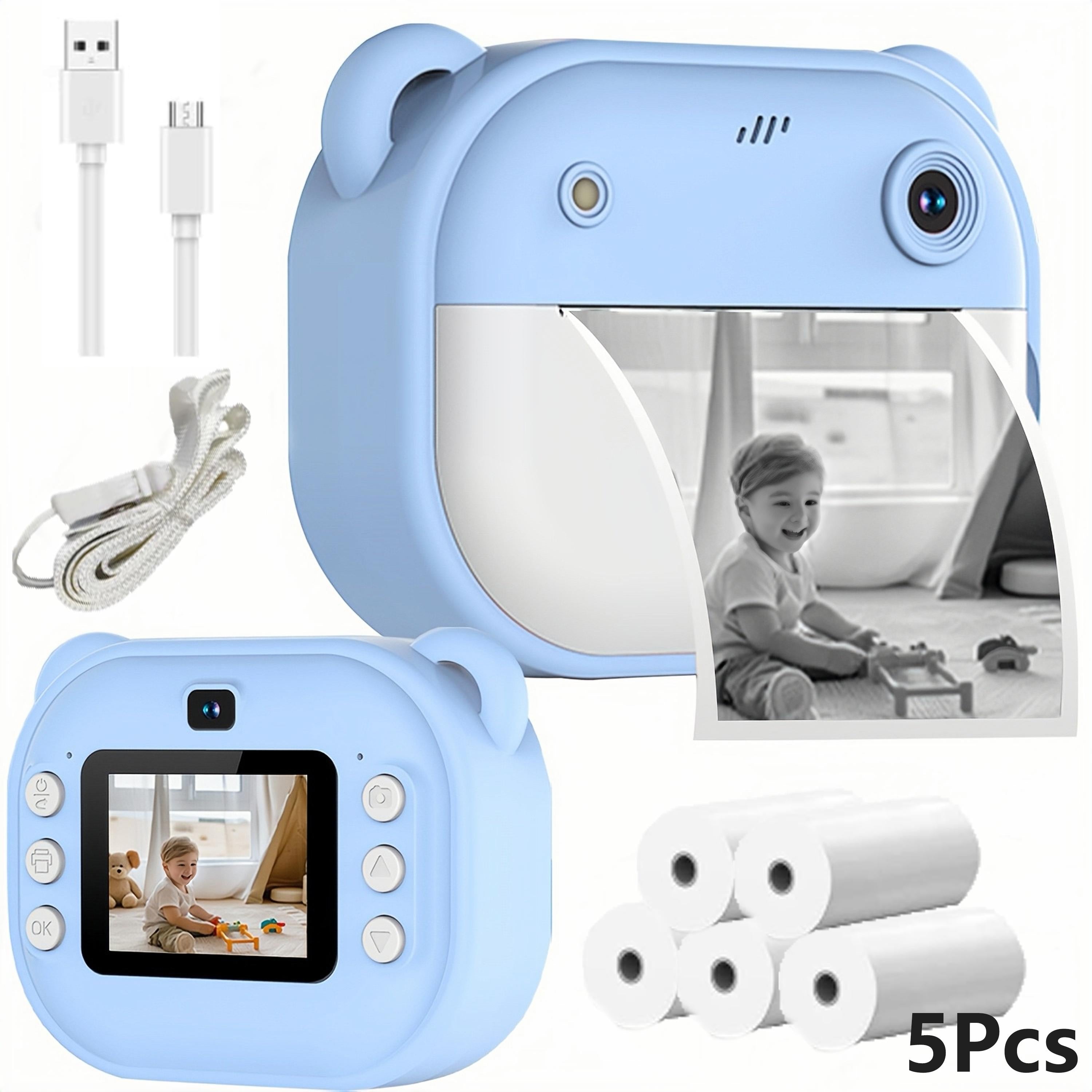 Instant Print Camera - Kids & Teens Digital Camera with Built-In Thermal Printer