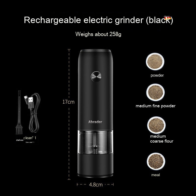 Electric Salt & Pepper Grinder — One-Handed Automatic, LED, USB
