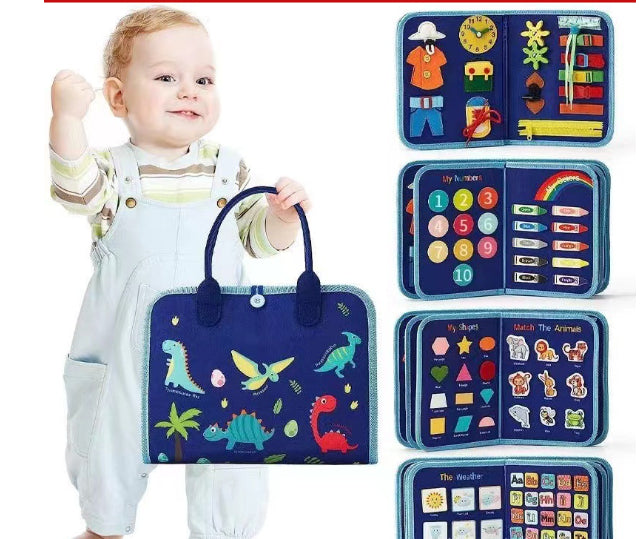 Kids Busy Book - Montessori Sensory Learning Board for Toddlers