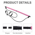 Pilates Bar Stick with Resistance Bands - Portable Full-Body Toning Trainer
