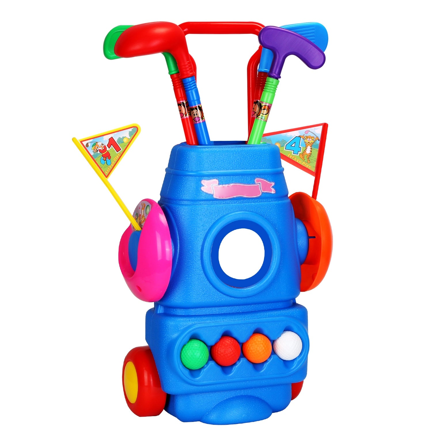 Toddler Golf Set - Kids Golf Game with 4 Clubs, 4 Balls & Cart for Indoor & Outdoor Play