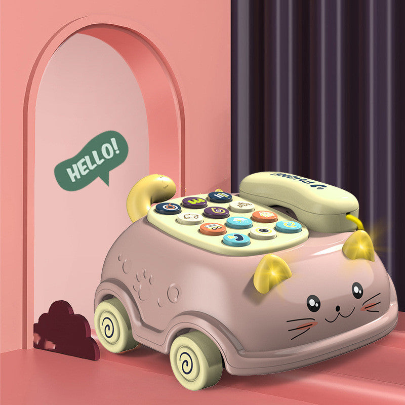 Baby Toy Phone - Musical Light-Up Cat Educational Phone for Toddlers