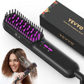 Ionic Steam Hair Straightener Brush - Anti-Frizz Heated Styling Comb