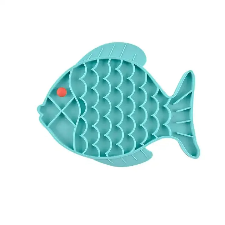 Blue dog lick mat slow feeder